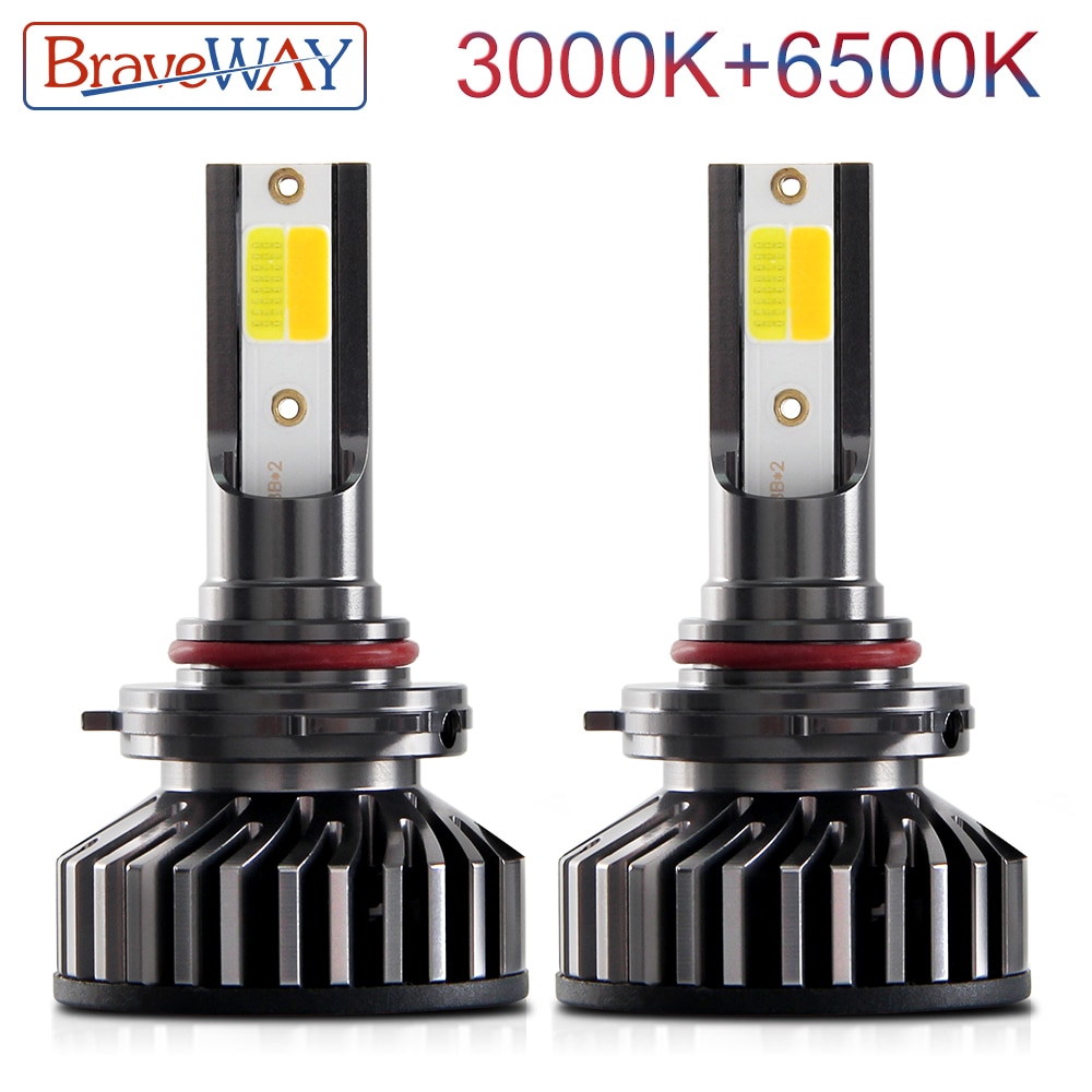 BraveWay 3000K + 6500K LED ڵ  Ʈ  H1 ..